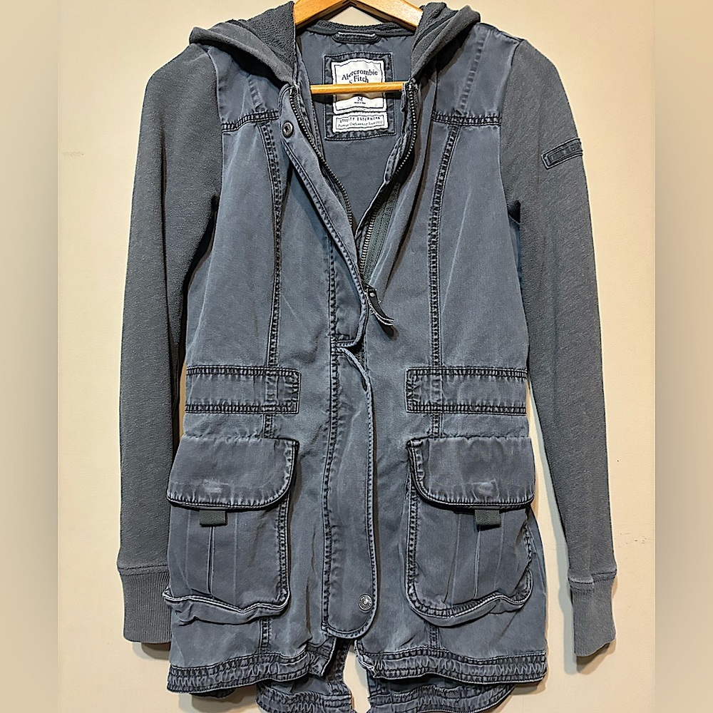 ABERCROMBIE & FITCH Cotton Utility Jacket, Hooded